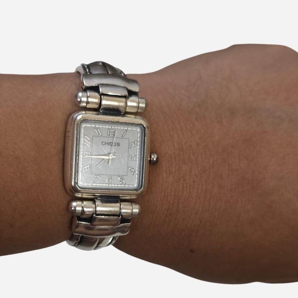 Vintage Chico's Silver Cuff Watch – CH-201 (Working)